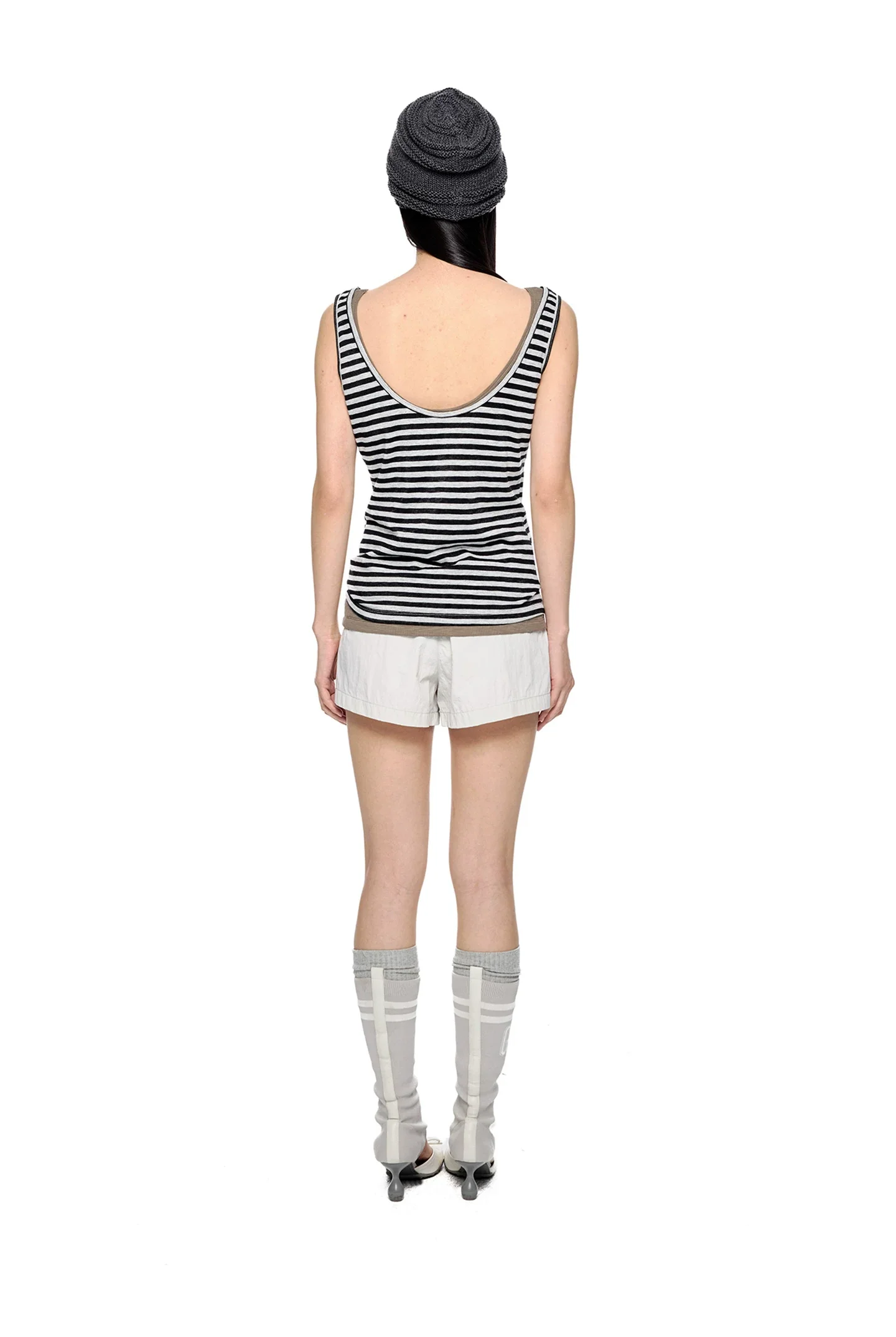 Striped Colorblock Scoop Neck Tank Top - Image 8