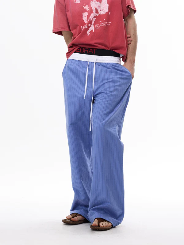 Striped Double Waistband Lounge Pants - Image 2