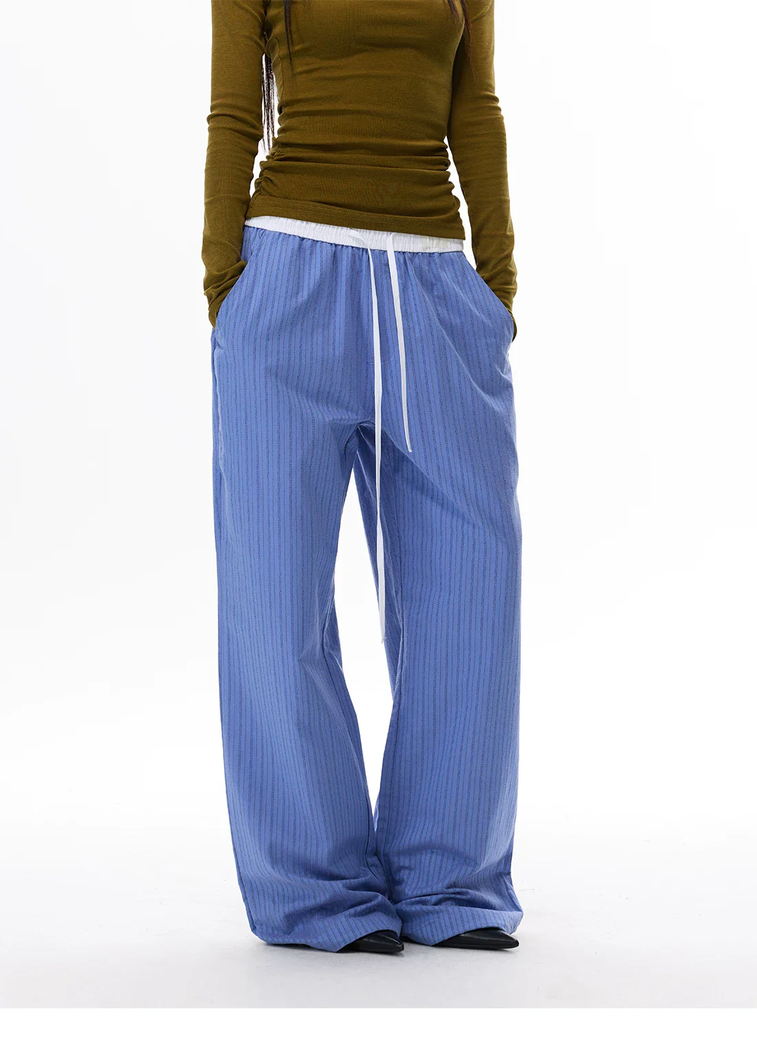Striped Double Waistband Lounge Pants - Image 6
