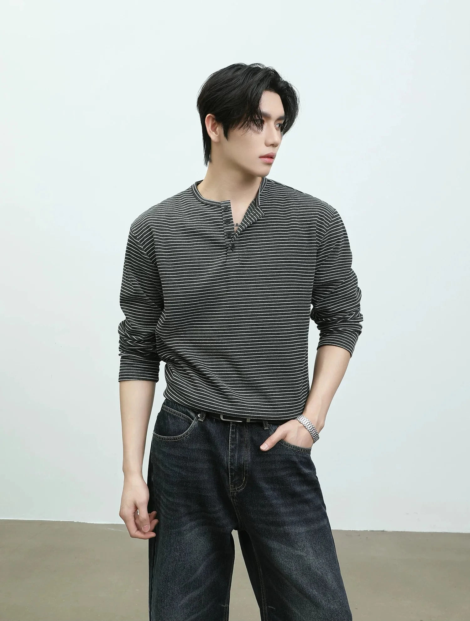 Striped Henley Long-Sleeve Pullover - Image 6