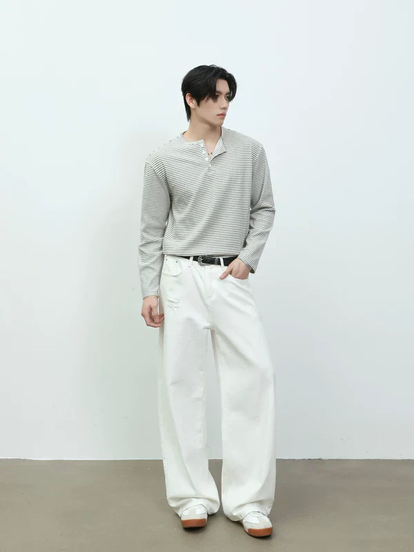 Striped Henley Long-Sleeve Pullover - Image 7
