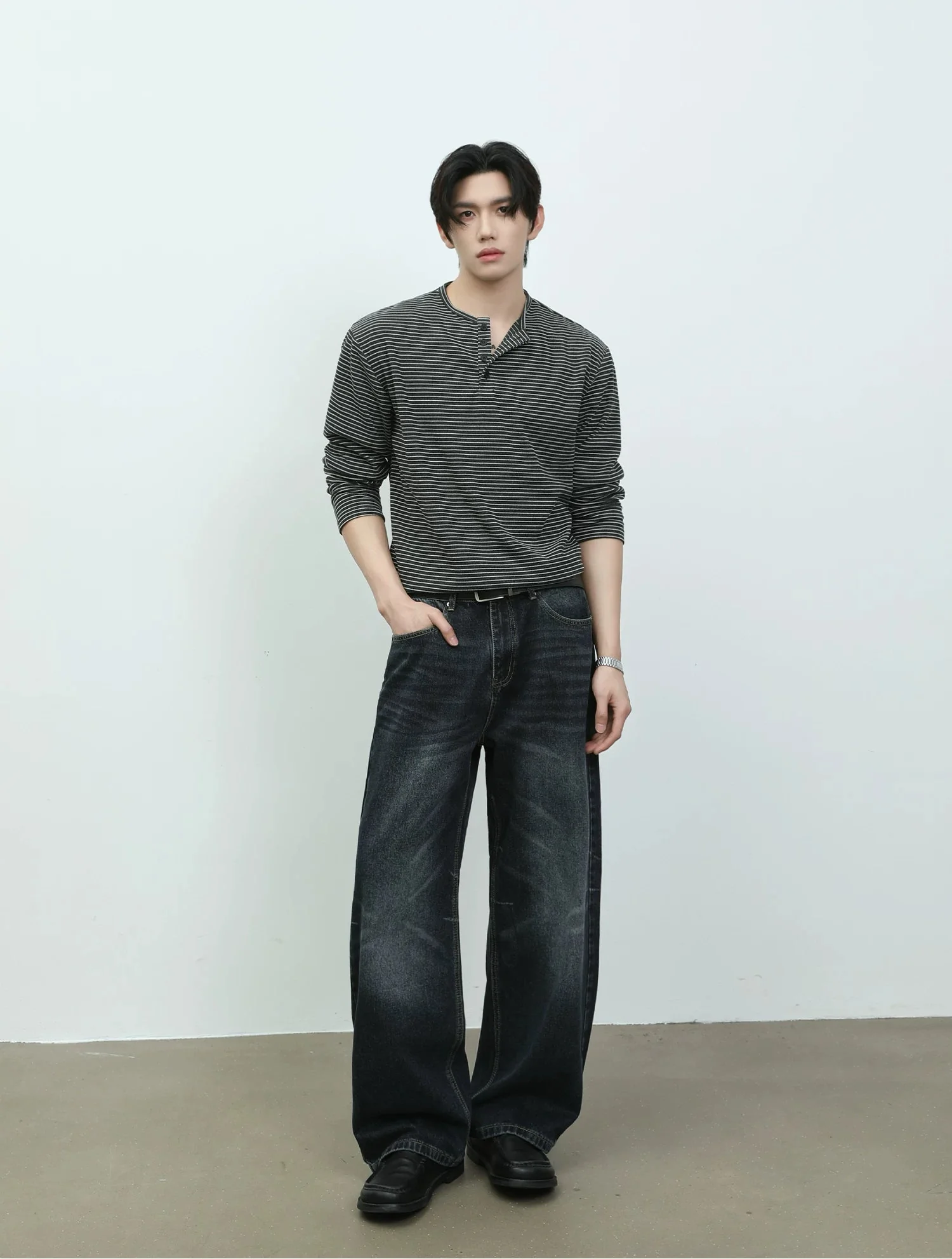 Striped Henley Long-Sleeve Pullover - Image 8
