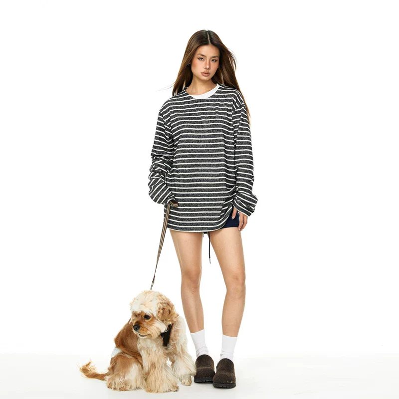 Striped Knit Crew Neck Sweatshirt - Image 9