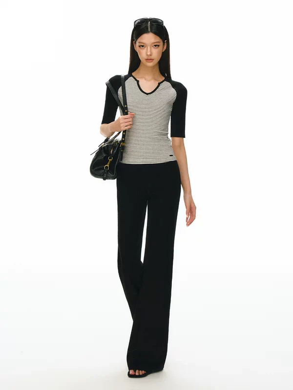 Striped Knit Short-Sleeve Pullover - Image 5