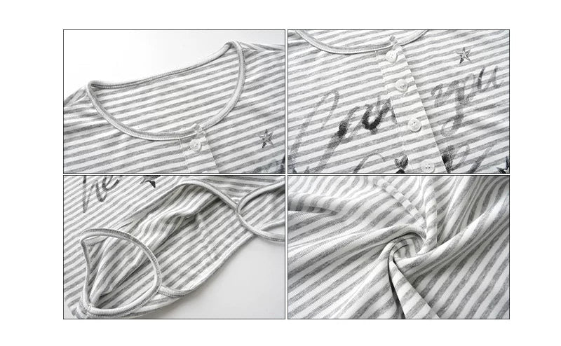 Striped Letter Print Long Sleeve Top - Image 7