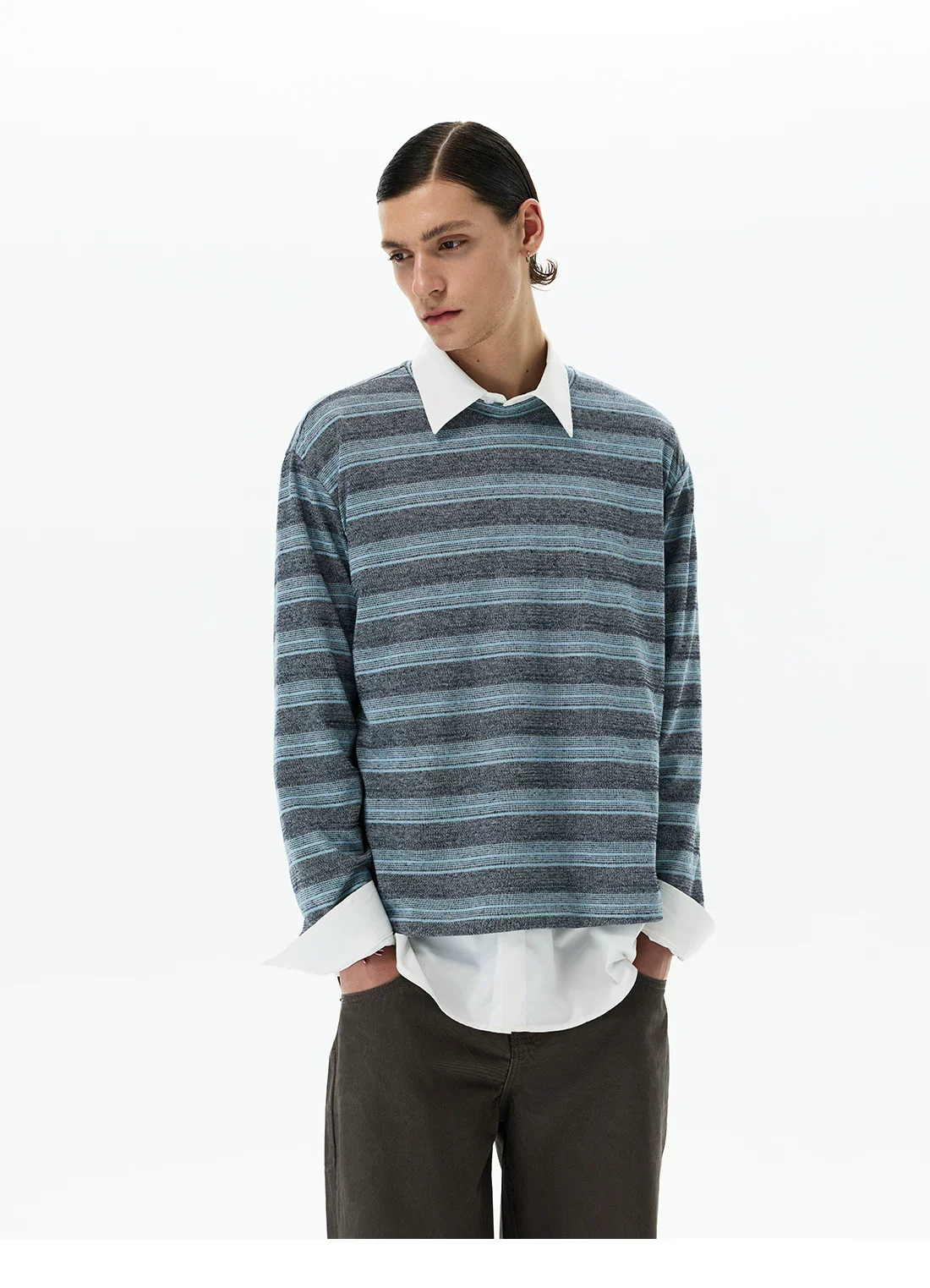 Striped Lightweight Knit Pullover - Image 3