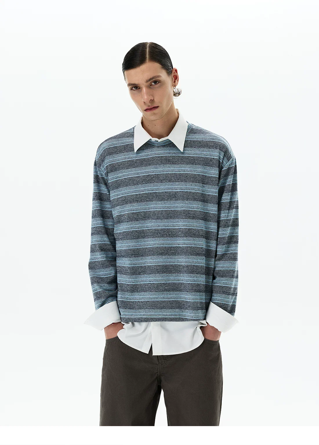 Striped Lightweight Knit Pullover - Image 5