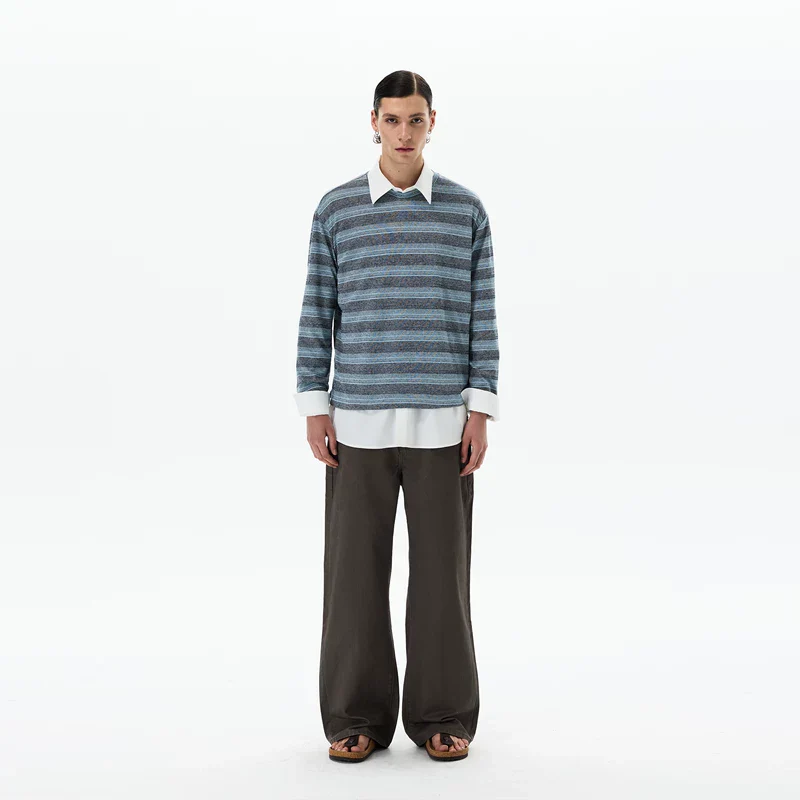 Striped Lightweight Knit Pullover - Image 8