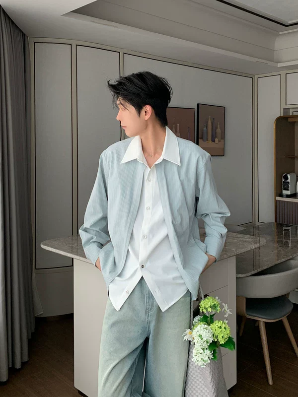 Striped Long Sleeve Button Down Shirt - Image 4