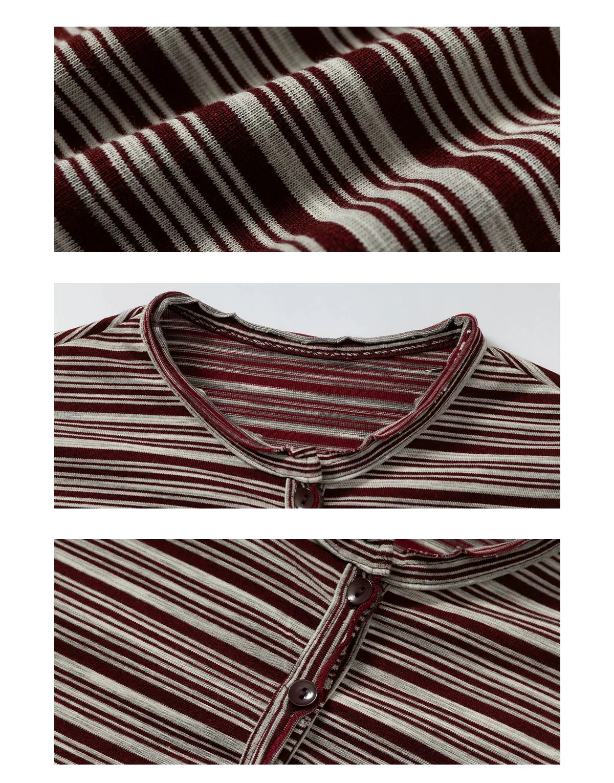 Striped Long Sleeve Henley Pullover - Image 8