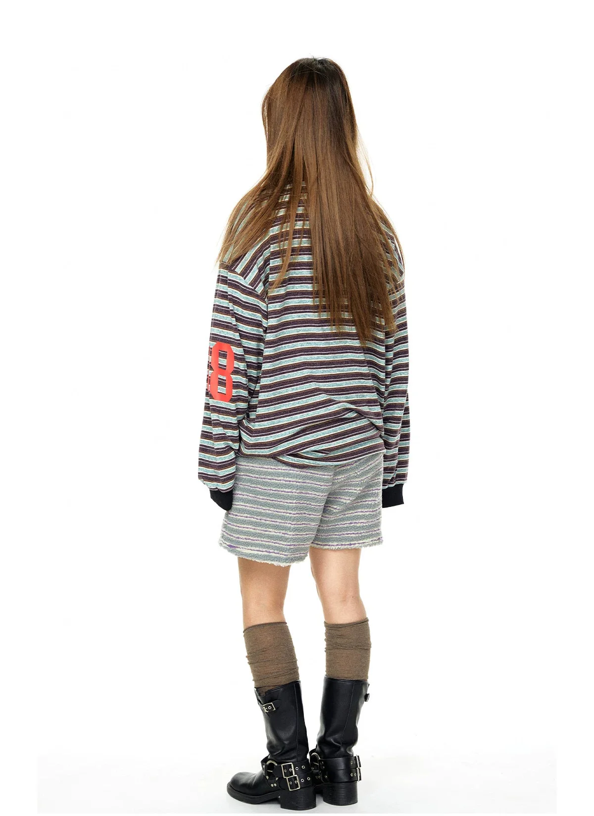 Striped Long Sleeve Polo Pullover - Image 9