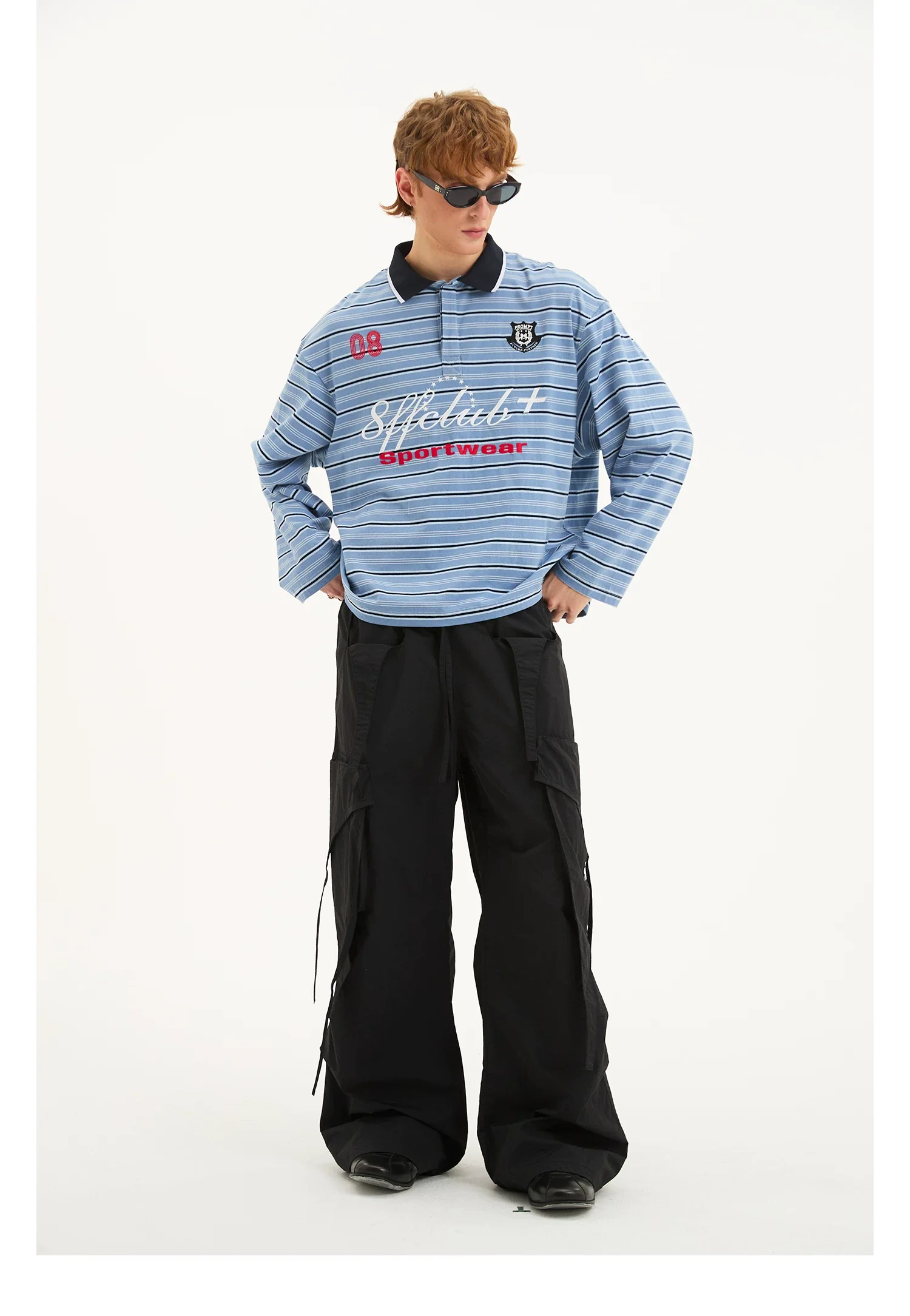 Striped Long Sleeve Rugby Polo Shirt - Image 10