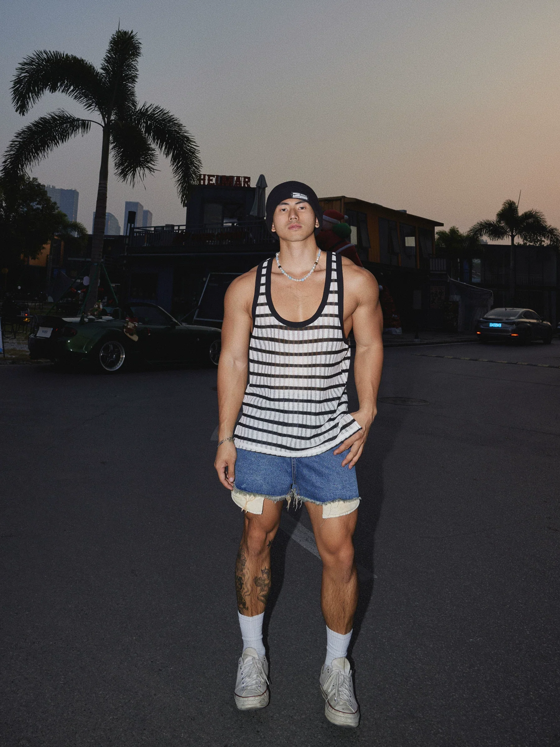 Striped Loose Fit Mesh Sports Vest - Image 6