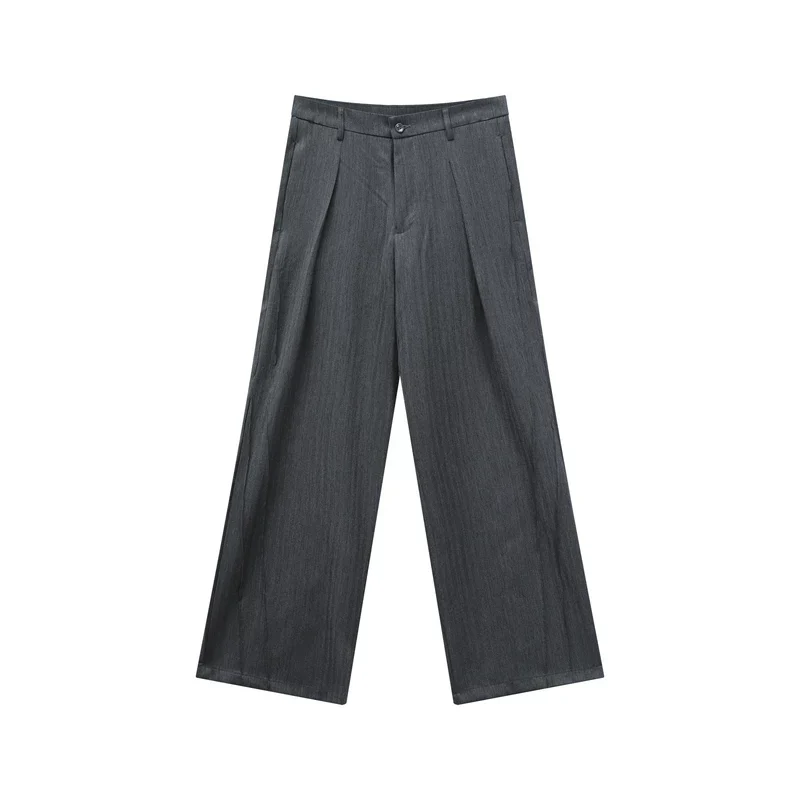Striped Pleated Straight Leg Pants - Image 9