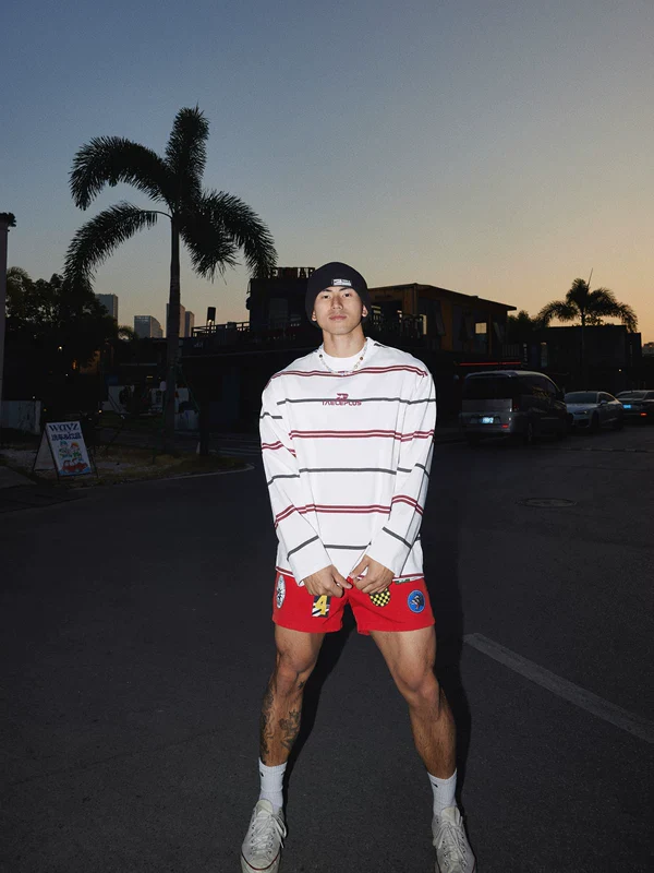 Striped Crew Neck Long Sleeve Pullover - Image 3