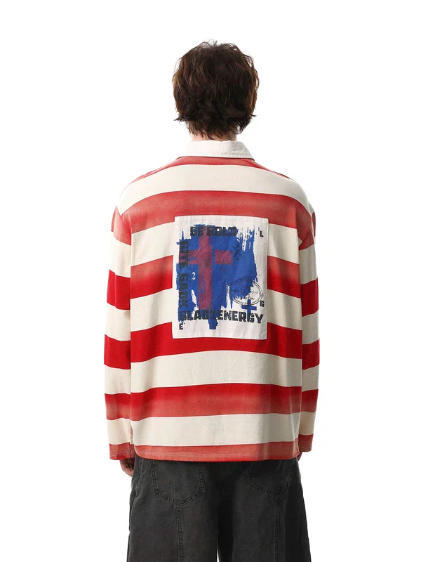 Striped Retro Rugby Polo Shirt - Image 3