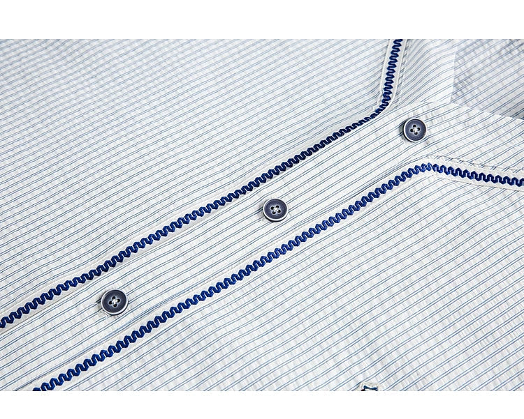 Striped Sheer Short-Sleeve Number Print Shirt - Image 9