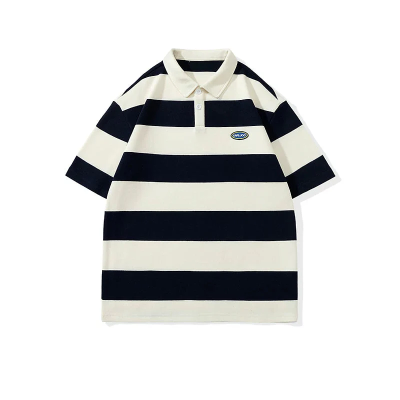 Striped Short-Sleeve Polo Shirt - Image 4