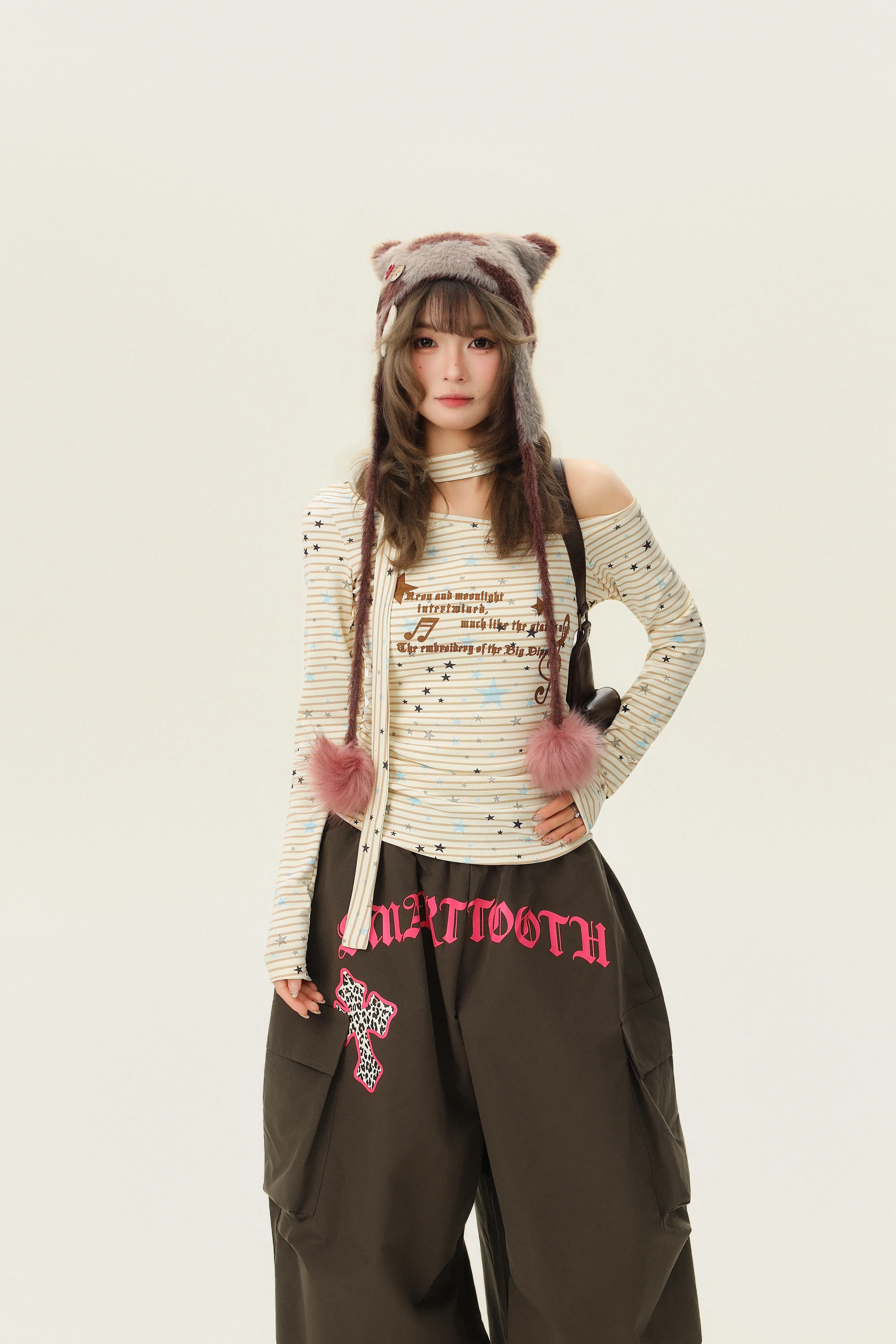 Striped Star Print Slim Fit Turtleneck - Image 4