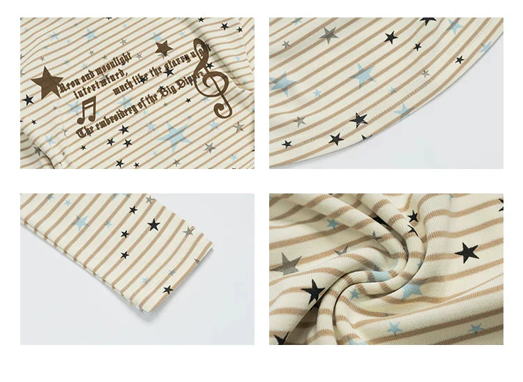Striped Star Print Slim Fit Turtleneck - Image 7