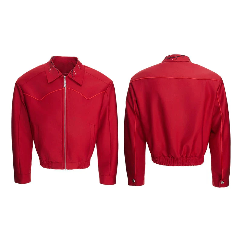 Studded Collar Technical Zip Jacket - Image 3