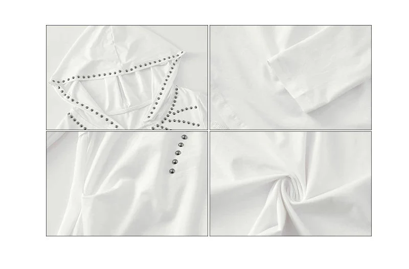 Studded Hooded Long-Sleeve Turtleneck Top - Image 10