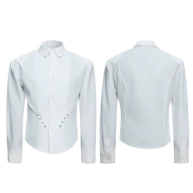 Studded Waist-Cinching Long Sleeve Shirt - Image 6