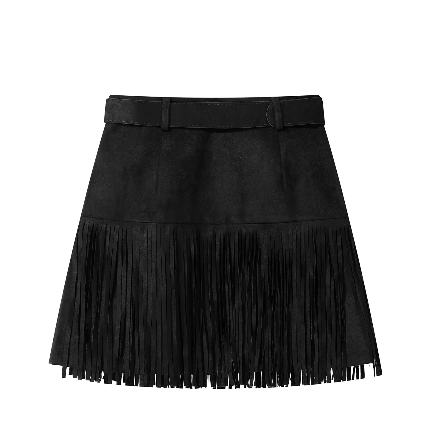 Suede Fringe Tassel Mini Skirt - Image 4