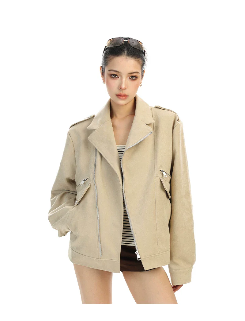 Suede Moto Short Jacket - Image 3