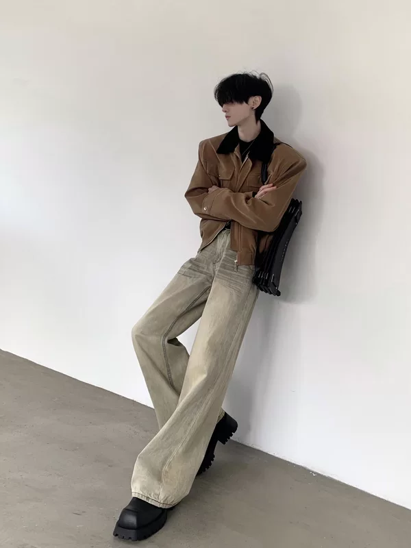 Suede Padded Shoulder Short Jacket - Image 3