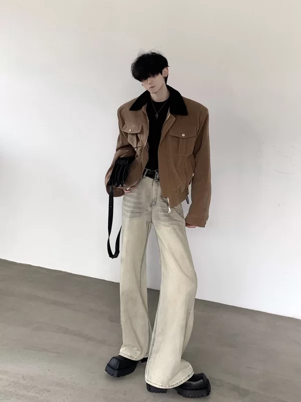 Suede Padded Shoulder Short Jacket - Image 5