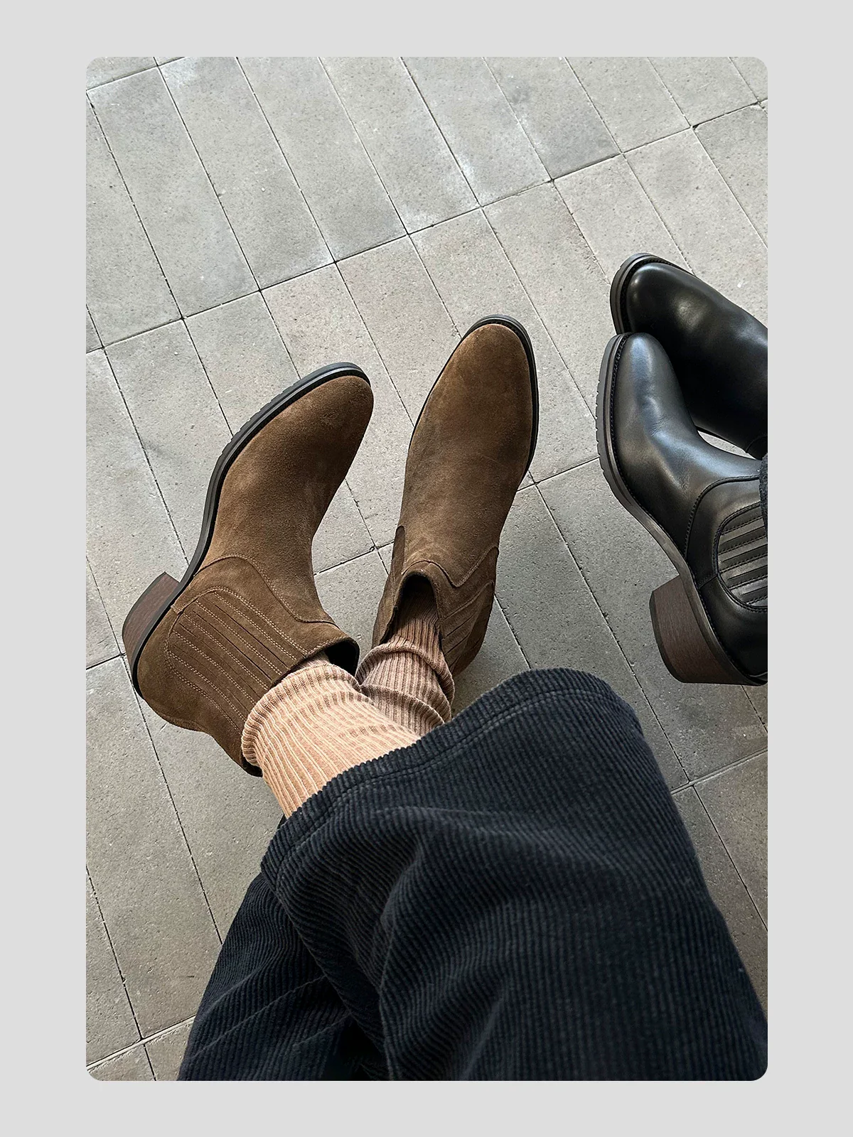 Suede Western Chelsea Ankle Boots - Image 8