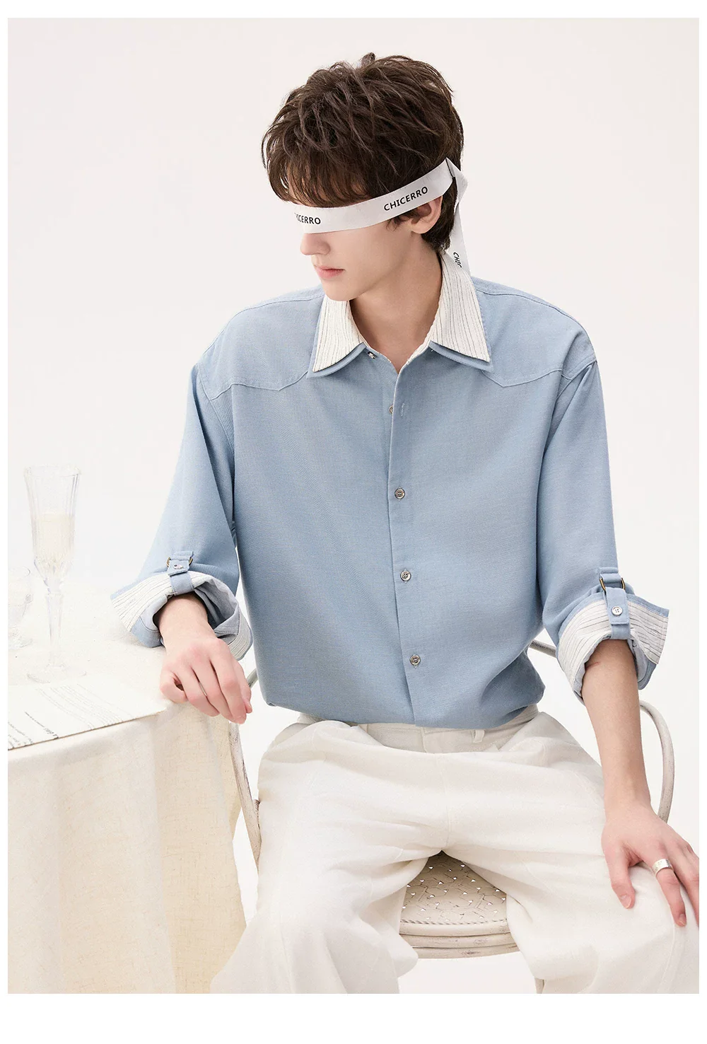 Tencel Linen Blend Long Sleeve Shirt - Image 3