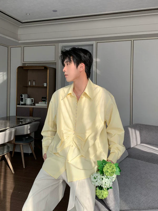 Tencel Long Sleeve Ruched Shirt