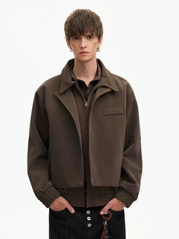 Textured Faux Two-Piece Short Jacket - Image 2