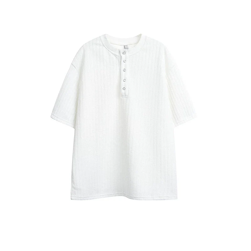 Textured Henley Short-Sleeve T-Shirt