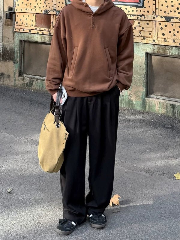 Thick Wool Wide-Leg Casual Pants - Image 3