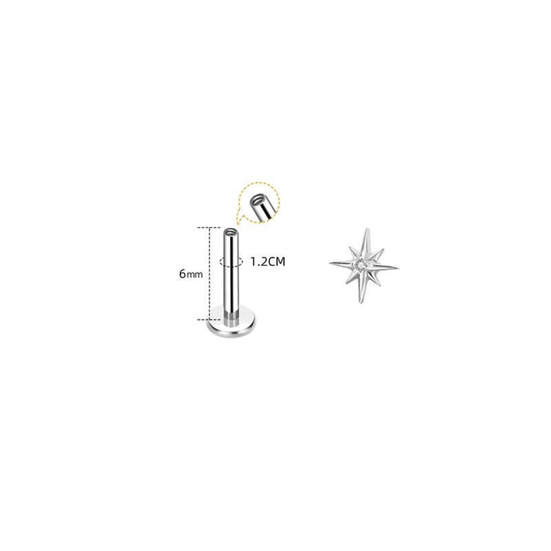 Titanium Starburst Stud Earrings - Image 5
