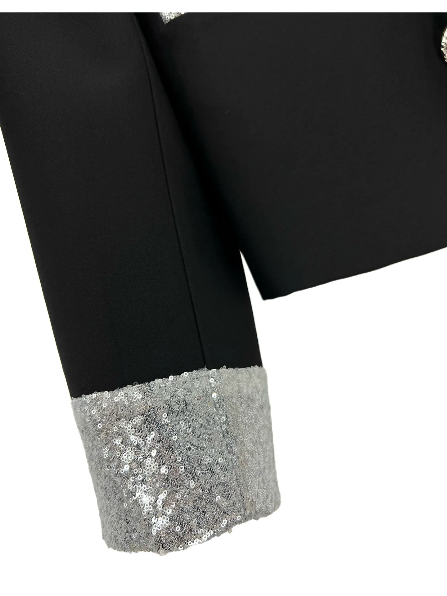 Sequined Double-breasted Short Jacket - Image 6