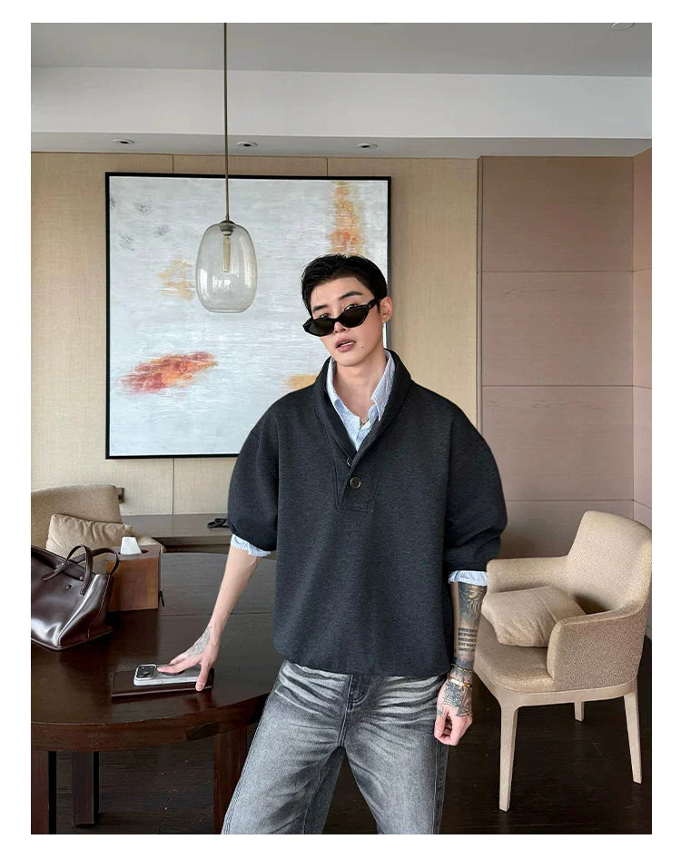 V-Neck Faux Layered Pullover - Image 3
