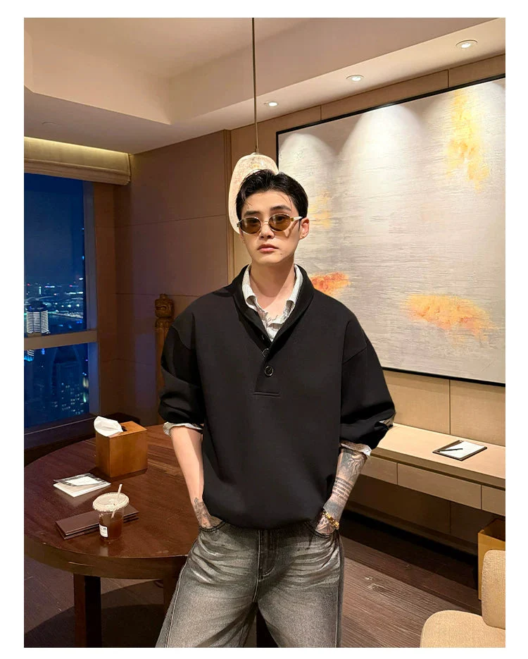 V-Neck Faux Layered Pullover - Image 5