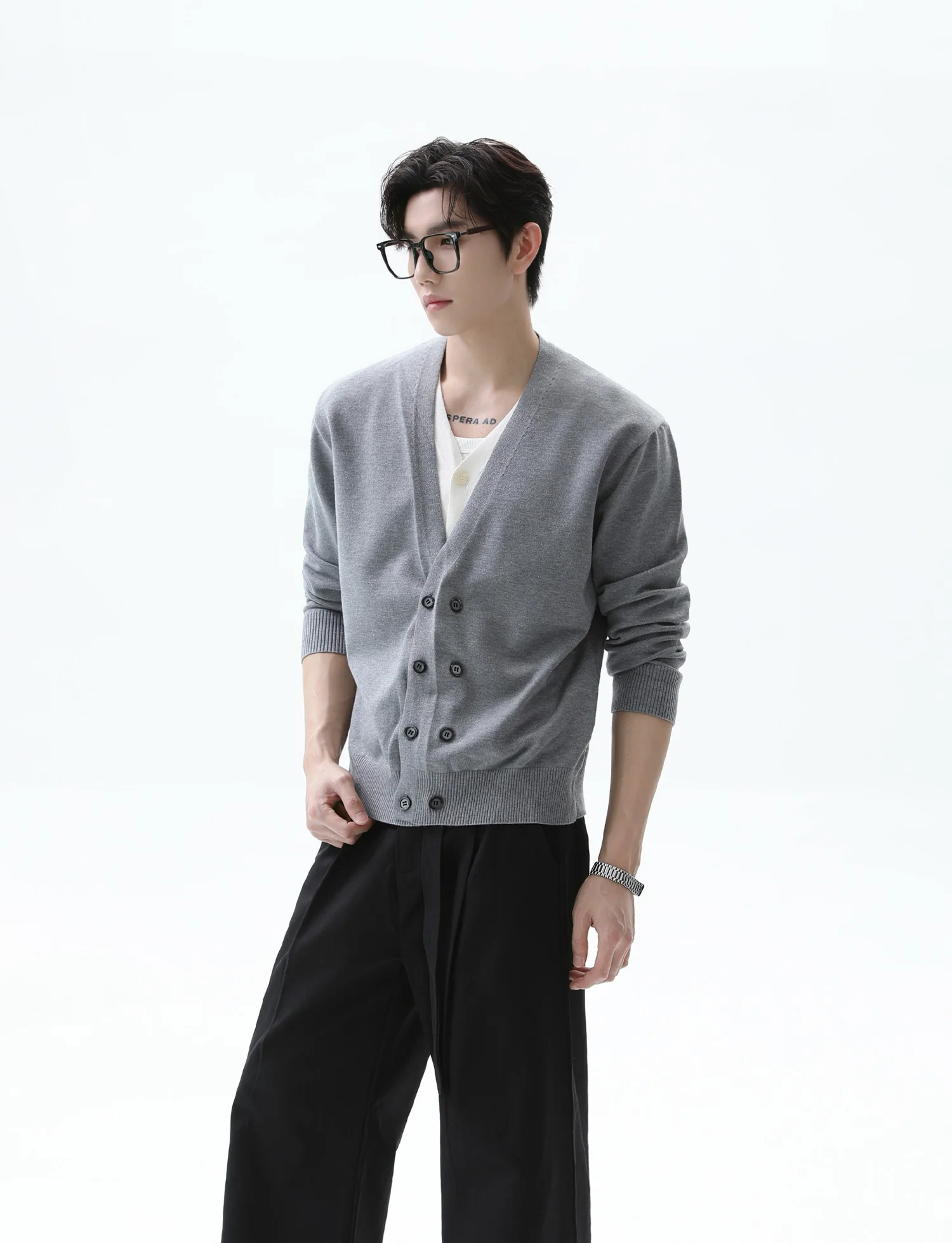 V-Neck Knit Cardigan - Image 7