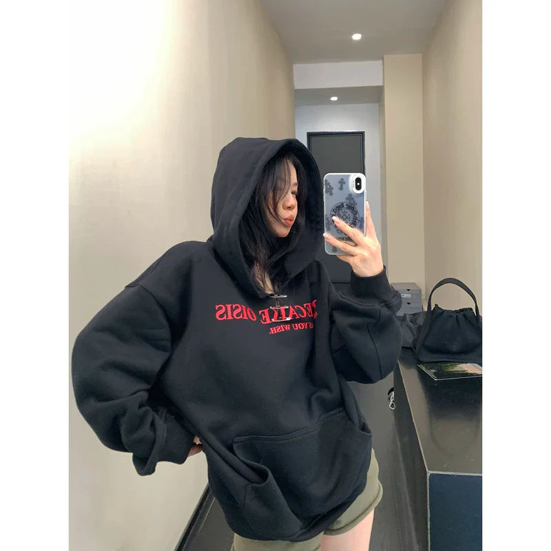 V-Neck Oversized Hooded Sweatshirt - Image 6