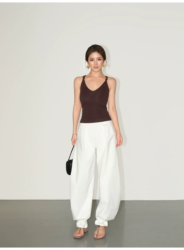 V-Neck Ribbed Racerback Tank Top - Image 9