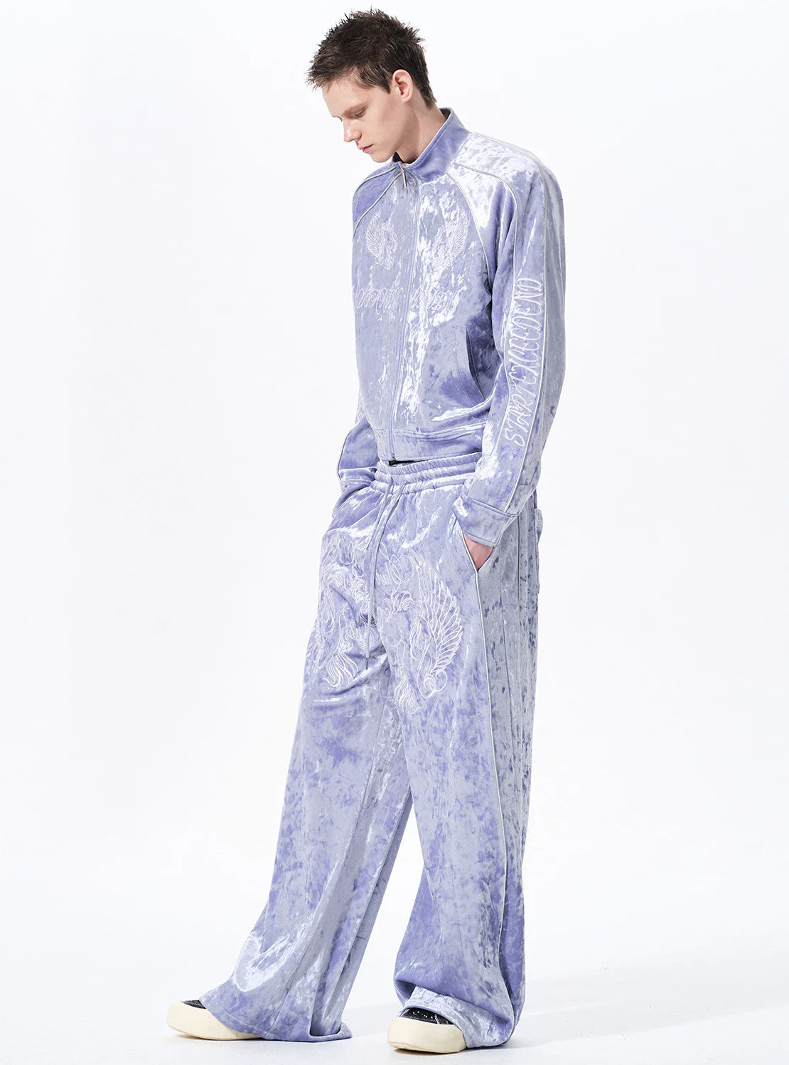 Velvet Totem Embroidered Stand Collar Jacket - Image 9