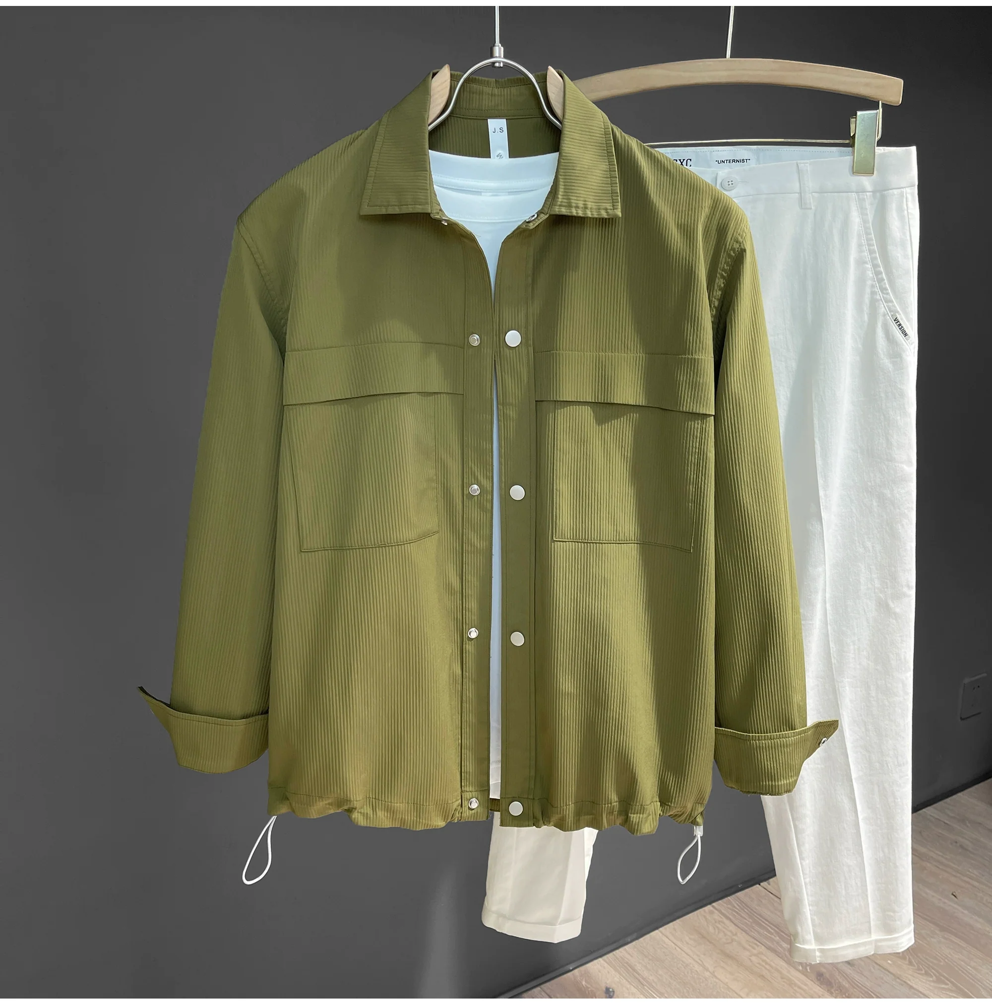 Vertical Textured Pocket Shirt - Image 4