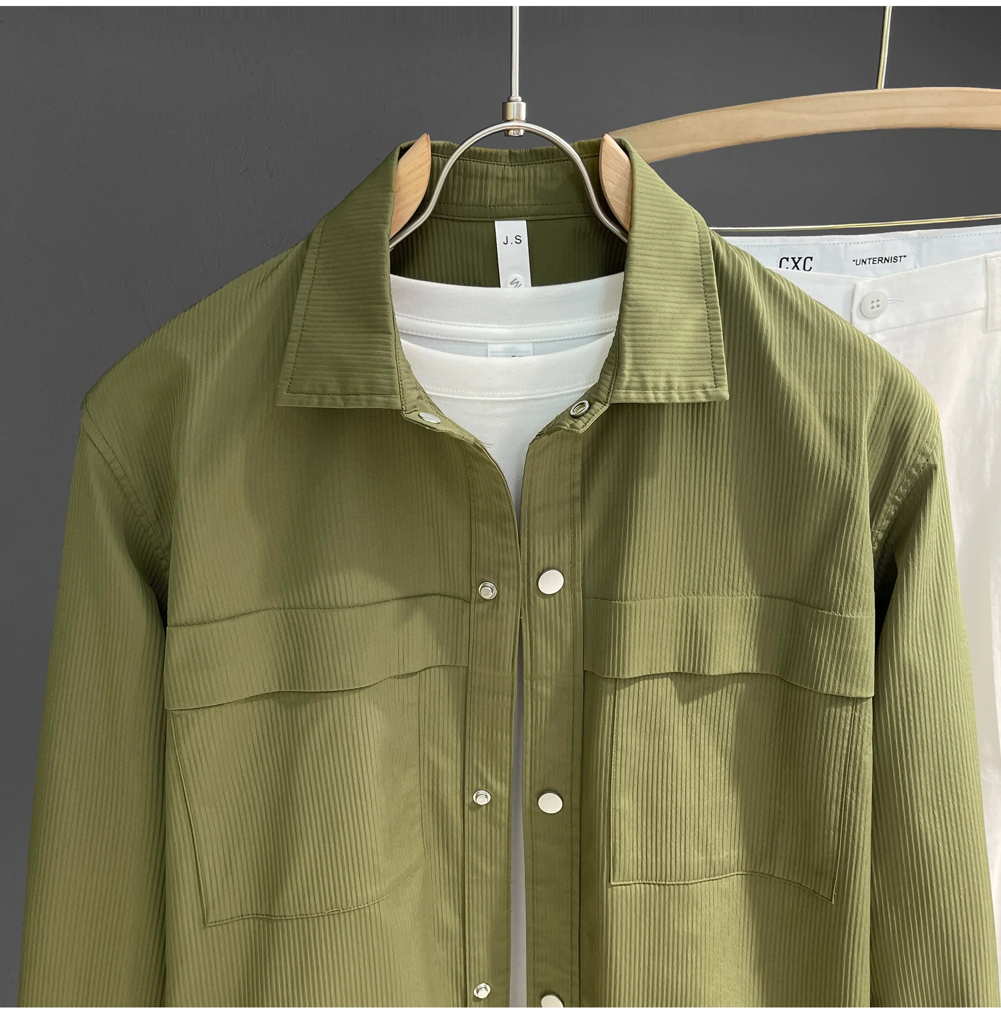 Vertical Textured Pocket Shirt - Image 5