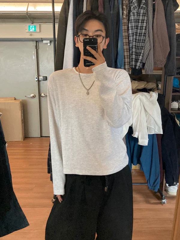 Waffle Knit Crew Neck Long Sleeve Pullover - Image 5