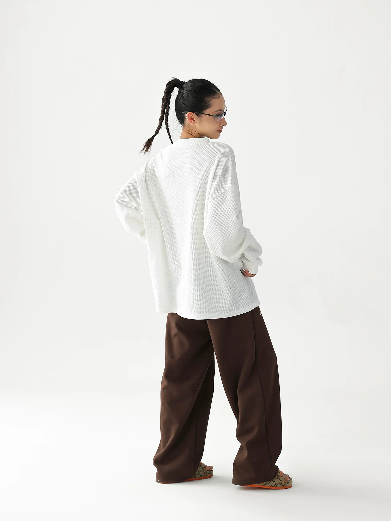 Waffle Knit Graphic Crewneck Pullover - Image 10