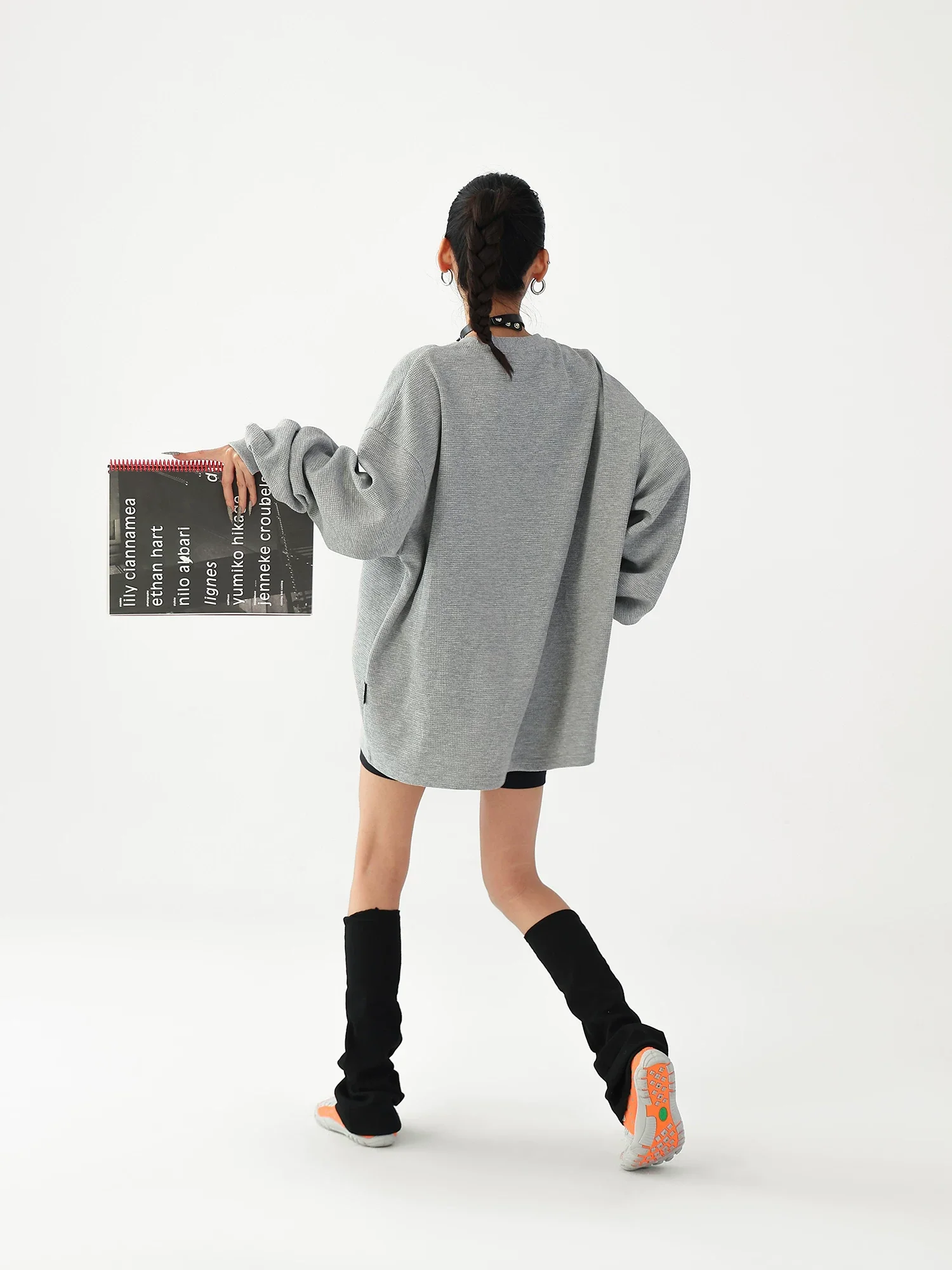 Waffle Knit Graphic Crewneck Pullover - Image 5